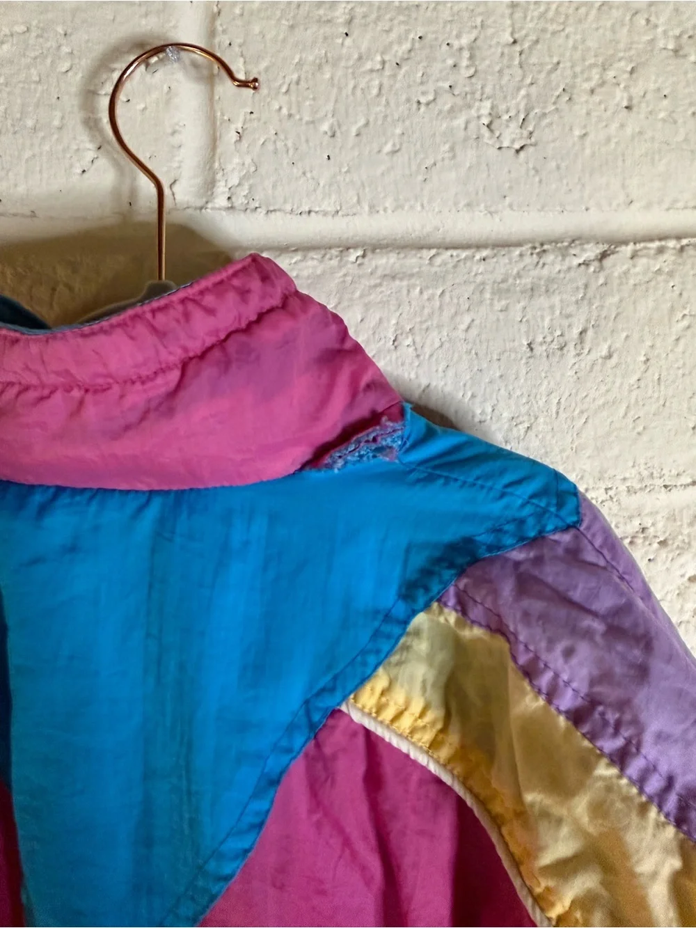 80s/90s Vintage Colorblock Windbreaker Jacket Pink & Blue Reversible Size 4/5